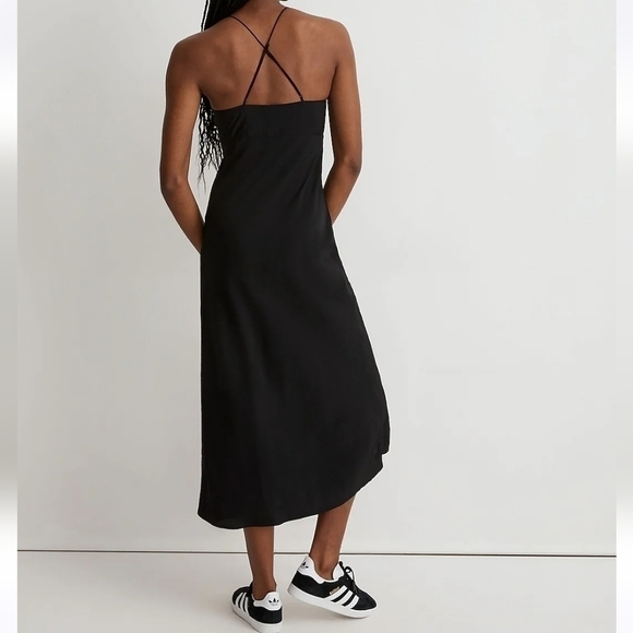 Madewell The Layton Midi Slip Dress in True Black size 14 NWT NK419 - Picture 3 of 11